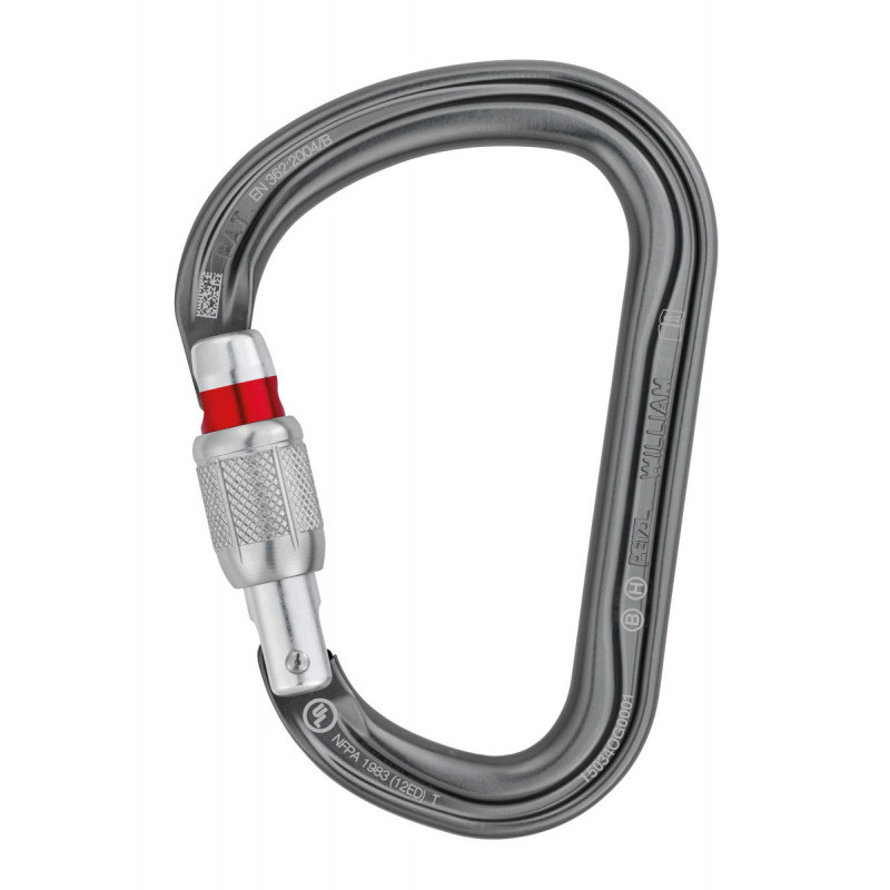 Mousqueton grande ouverture William Screw Lock Petzl