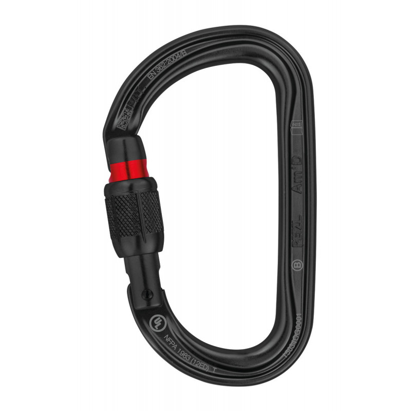 Mousqueton de sécurité antichute Am'D Screw Lock Noir Petzl Mousqueton de sécurité antichute Am'D Screw Lock Noir Petzl