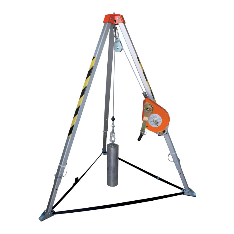 Tripode de levage en aluminium avec antichute à récupération 20m Tripode de levage en aluminium avec antichute à récupération 20m