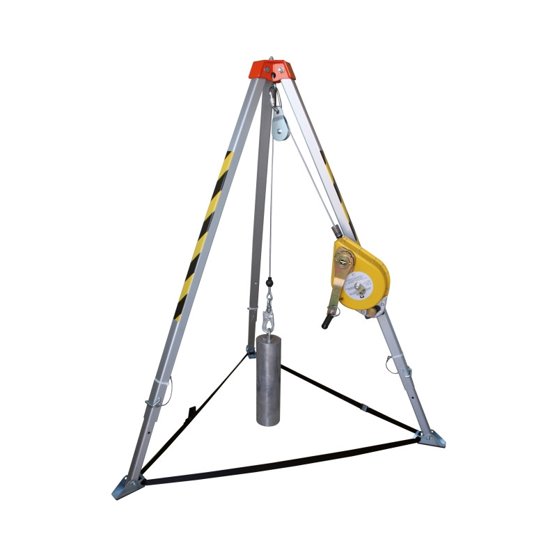 Tripode de sécurité en aluminium avec antichute à récupération 15m Tripode de sécurité en aluminium avec antichute à récupération 15m
