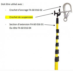Crochet d'ancrage pour perche télescopique - PLUCEO