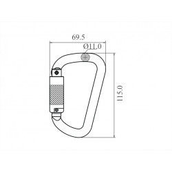 KRATOS SAFETY - Mousqueton inox - Verrouillage automatique 1/4 de tour