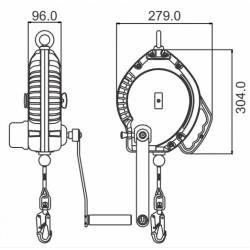 KRATOS SAFETY - Antichute à rappel automatique - KALYPSO - câble acier galvanisé Lg 20 m + treuil de secours