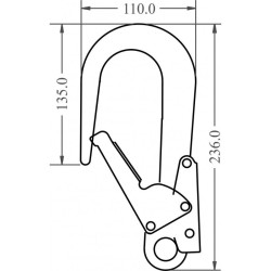 KRATOS SAFETY - MOUSQUETON D'ÉCHAFAUDAGE ALUMINIUM VERROUILLAGE AUTOMATIQUE