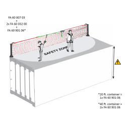 KRATOS SAFETY - Filet de balisage pour ligne de vie temporaire - Conteneur 20 pieds