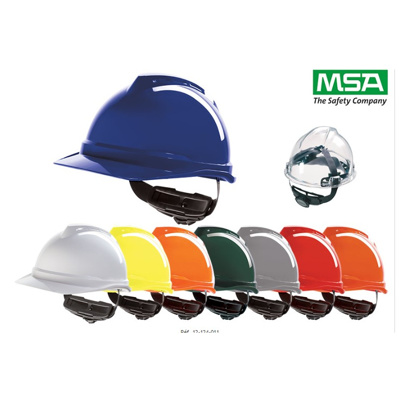 MSA - Casque de protection -  Casque de sécurité V-Gard® 500 non ventilé - Fas-Trac III PVC