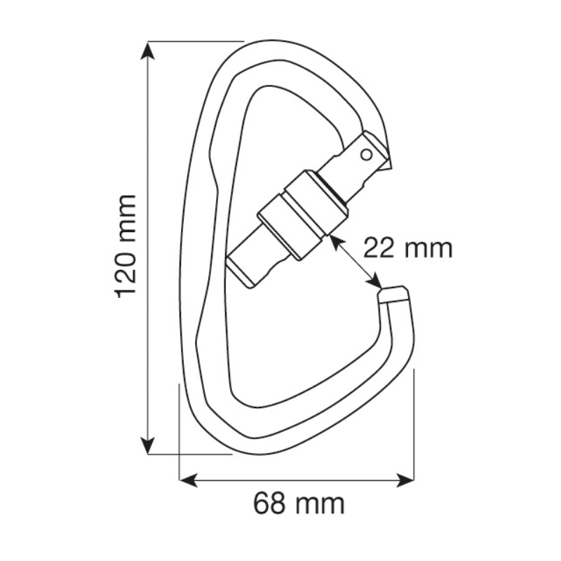 Mousqueton à vis EN 362, Keylock 22 Kn, OK SCREW LOCK PETZL