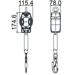 HELIXON SANGLE, ANTICHUTE À RAPPEL AUTOMATIQUE 3,5 M, POUR UTILISATION VERTICALE SEULEMENT