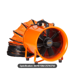 PLUCEO - Ventilateur / extracteur - 367W + gaine 10m