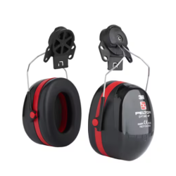 3M - Coquilles antibruit 3M™ PELTOR™ Optime™ III, noir/rouge, monté sur casque, H540P3E-413-SV