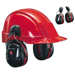 3M - Coquilles antibruit 3M™ PELTOR™ Optime™ III, noir/rouge, monté sur casque, H540P3E-413-SV