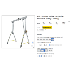 PLUCEO - Portique mobile - ASB (500kg - 3000kg)