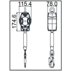 KRATOS SAFETY - Antichute à rappel automatique - HELIXON-S à SANGLE - 3,5 M