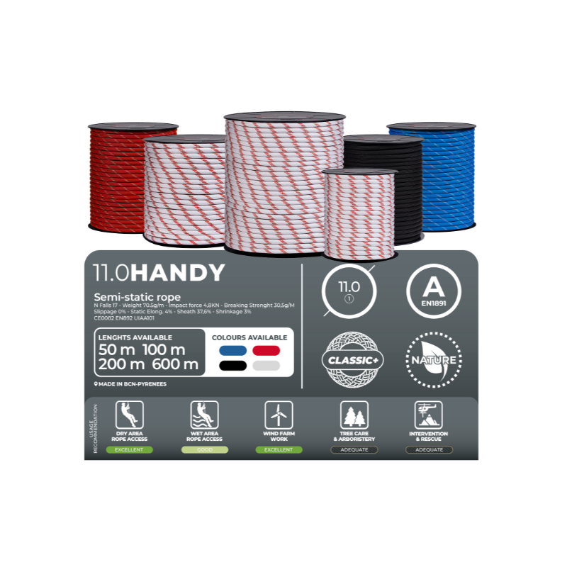 FIXE - Corde semi-statique - HANDY 11mm - Travaux sur corde