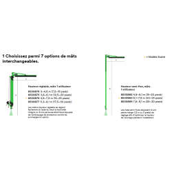 3M - Potence antichute - Bras modulaire M100 pour ancrage de mât - 3-4.60m