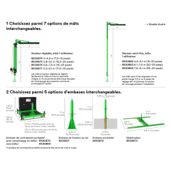 3M - Potence antichute - Bras modulaire M100 pour ancrage de mât - 3.8-6.1m