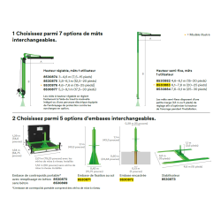 3M - Potence antichute - Bras modulaire M100 pour ancrage de mât