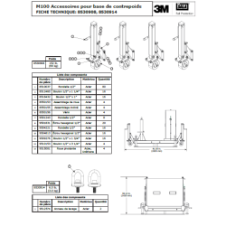 3M DBI-SALA - Potence antichute - Kit de roulettes à surface lisse FLEXIGUARD