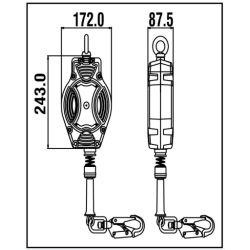 KRATOS SAFETY - Antichute à rappel automatique HELIXON-S câble 10 m