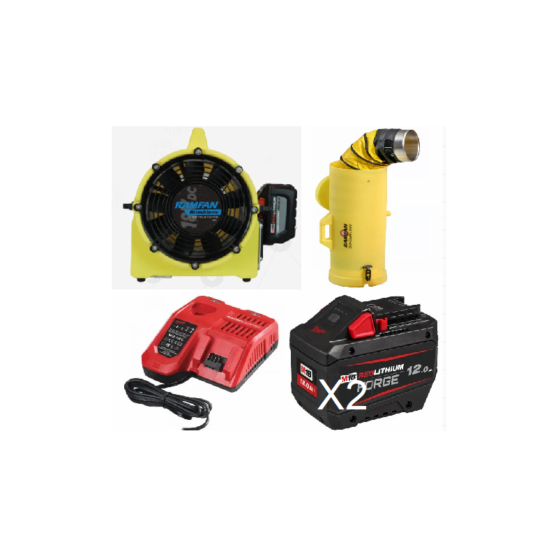 RAMFAN - Kit ventilation - Pack Ventilateur UB20 18 VDC - UB20-18v à batterie Milwaukee