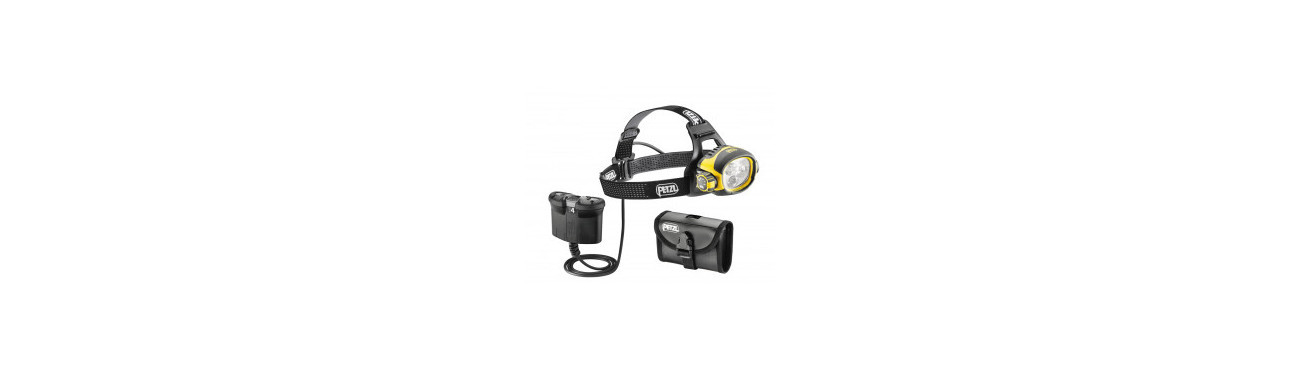 LAMPE FRONTALE PETZL -  Eclairage avec led ou ampoule